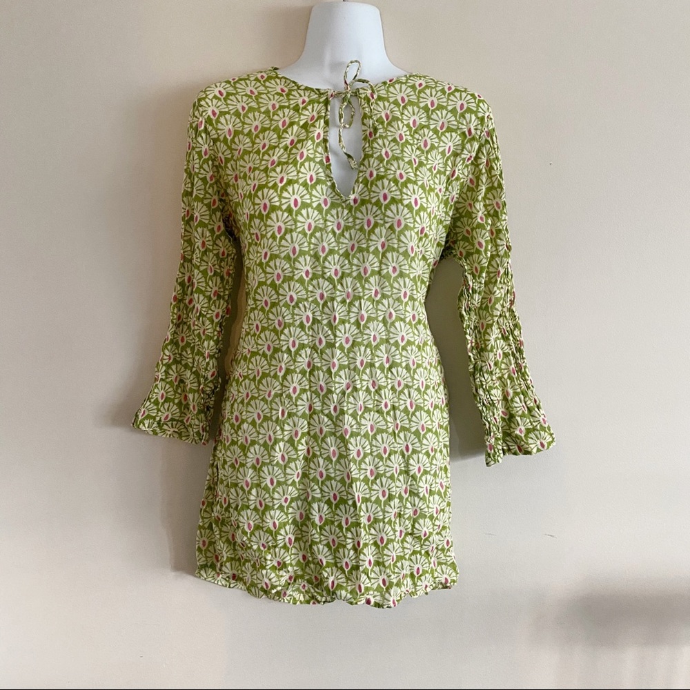 Rock Flower Paper green tunic top - Picture 1 of 5